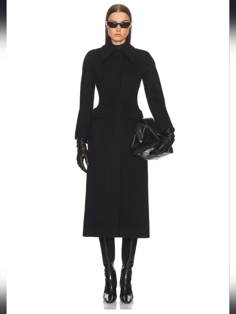 Black Long Tailored Women's Coat